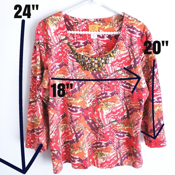 Ruby Rd. | Jeweled Neckline Size Large - Picture 4 of 6